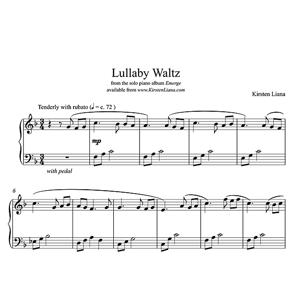 Lullaby Waltz Piano Sheet Music